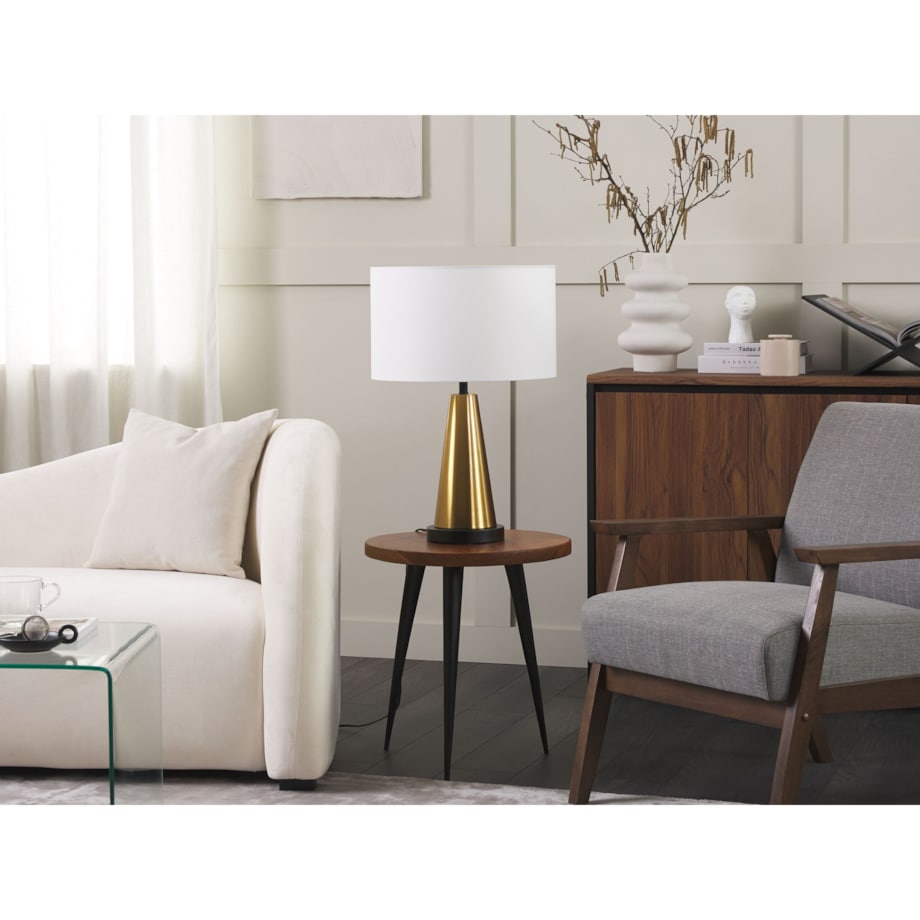 Lampa stołowa metalowa złota SANDON