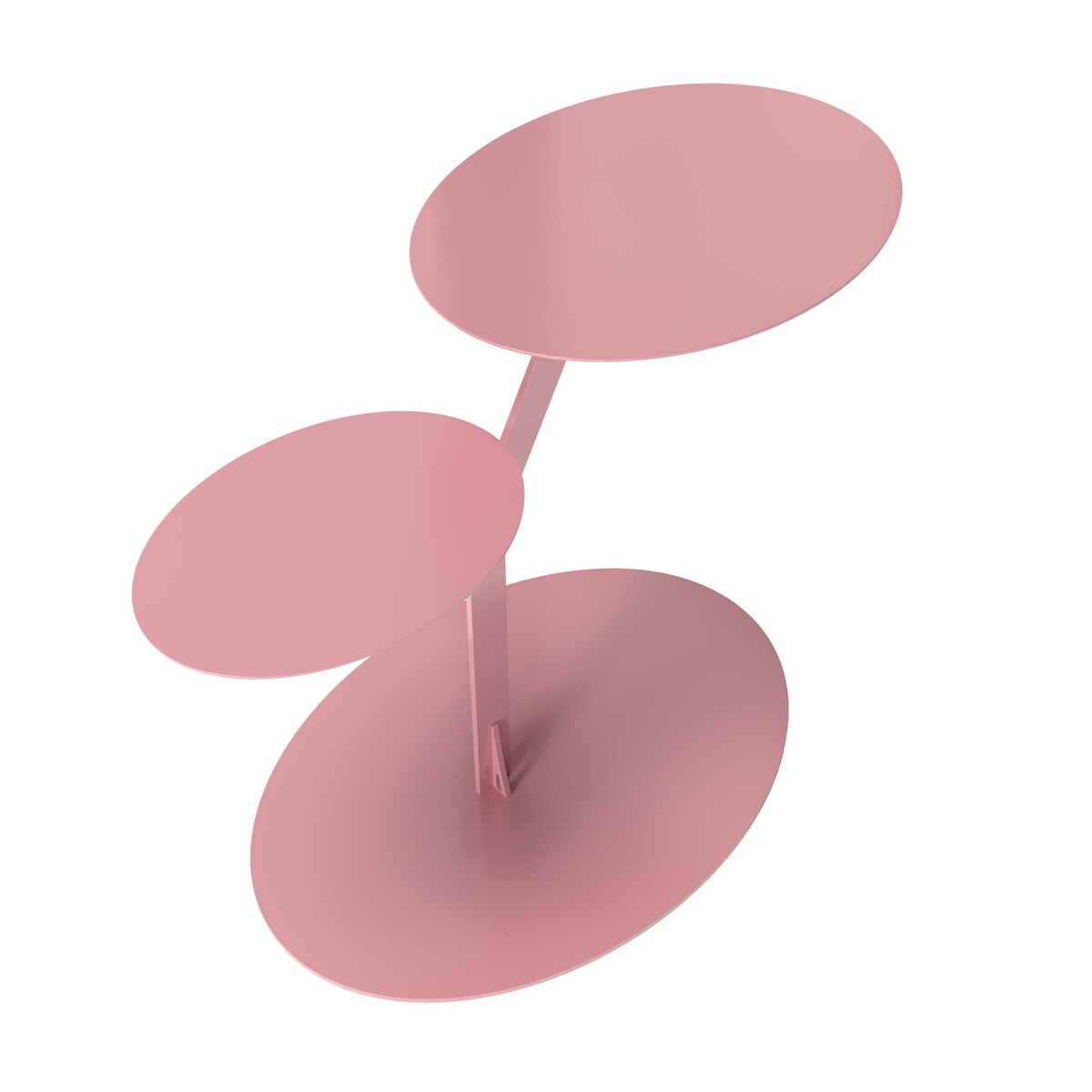 Stolik metalowy dwa blaty, kolor pudrowy róż