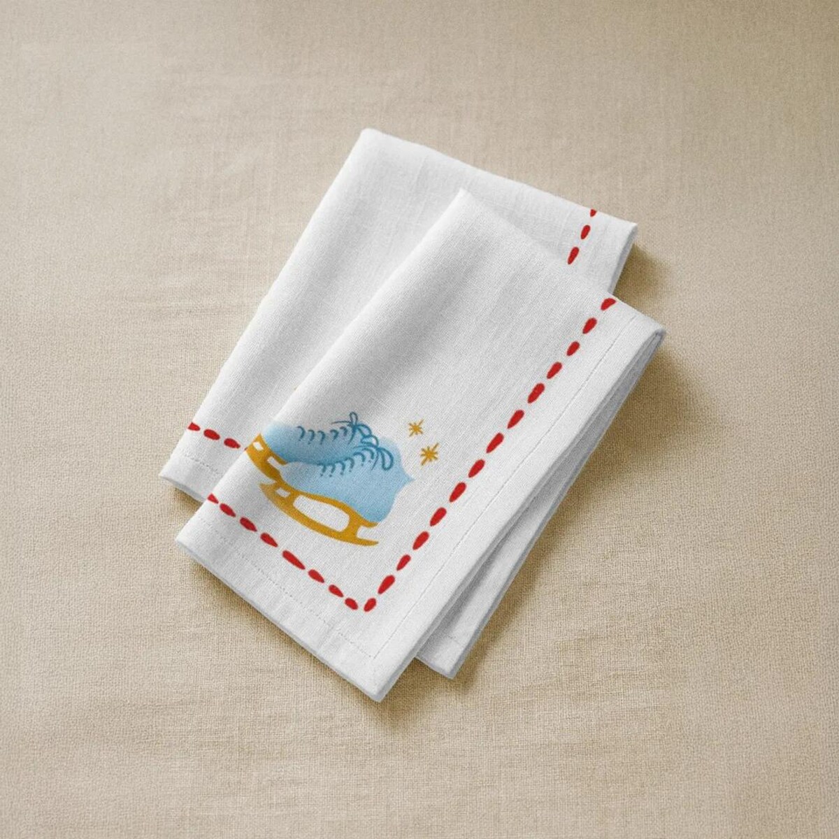 Serwetki świąteczne - Minimalistyczne łyżwy (2szt.)