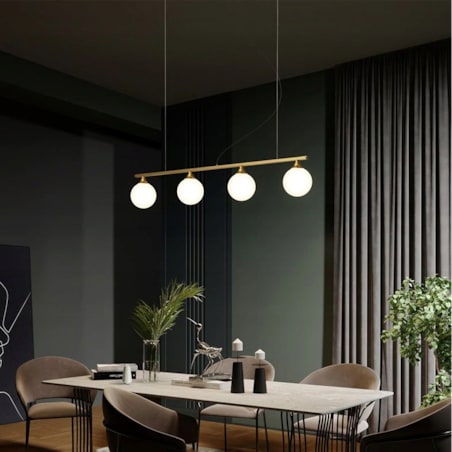 Lampa Sufitowa Wisząca App675 Złota Szklane Kule 4