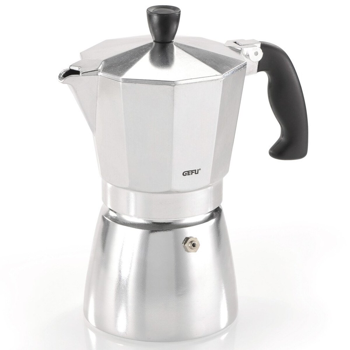 Kawiarka z izolowaną rączką na 3 filiżanki espresso, aluminiowy zaparzacz do kawy