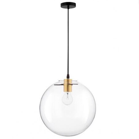 Skandynawska LAMPA wisząca UPATA LE41813 Luces Exclusivas szklana OPRAWA zwis kula przezroczysta