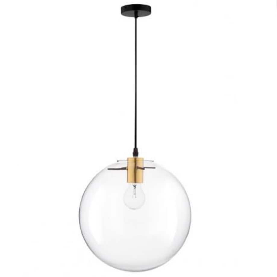 Skandynawska LAMPA wisząca UPATA LE41813 Luces Exclusivas szklana OPRAWA zwis kula przezroczysta