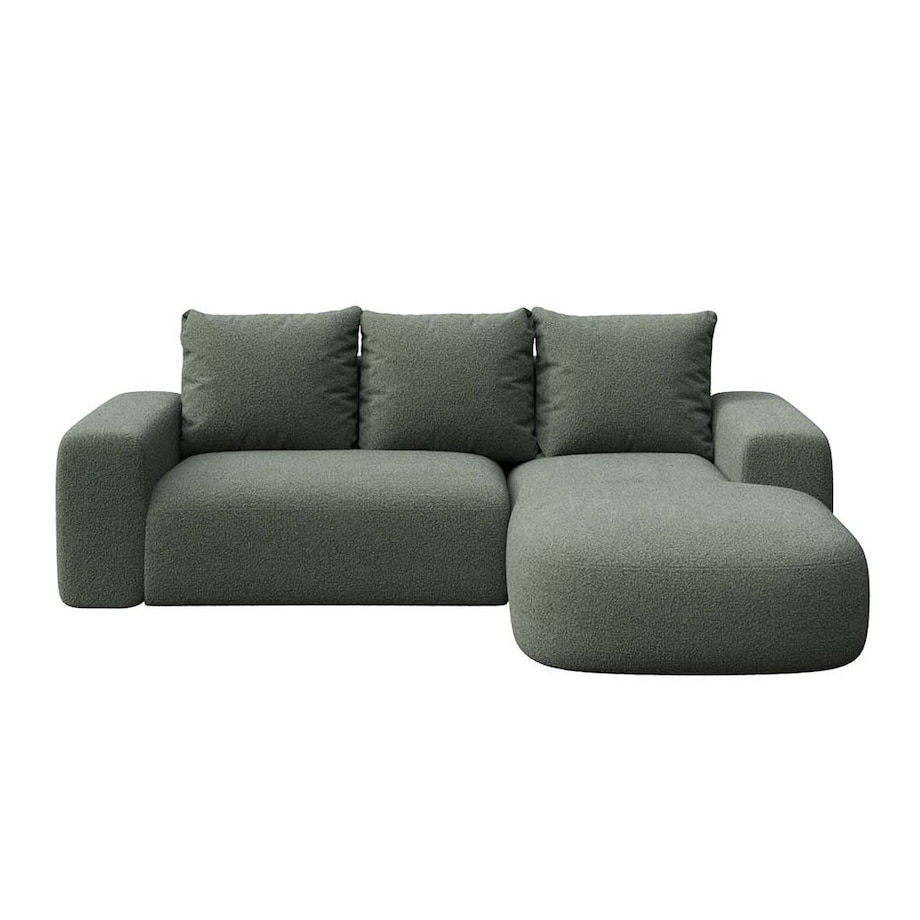 Monce Sofa narożna prawa ciemnozielona