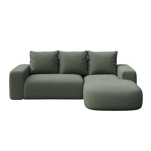 Monce Sofa narożna prawa ciemnozielona