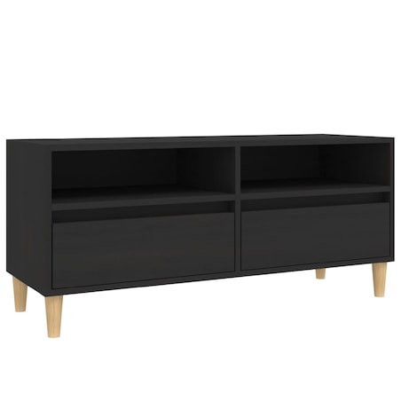 vidaXL Szafka pod TV, czarna, 100x34,5x44,5cm, materiał drewnopochodny