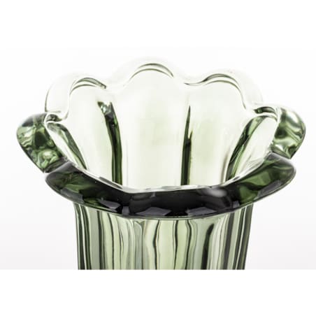 Wazon szklany 32x20x20 cm TAZZA-3 na nóżce zielony