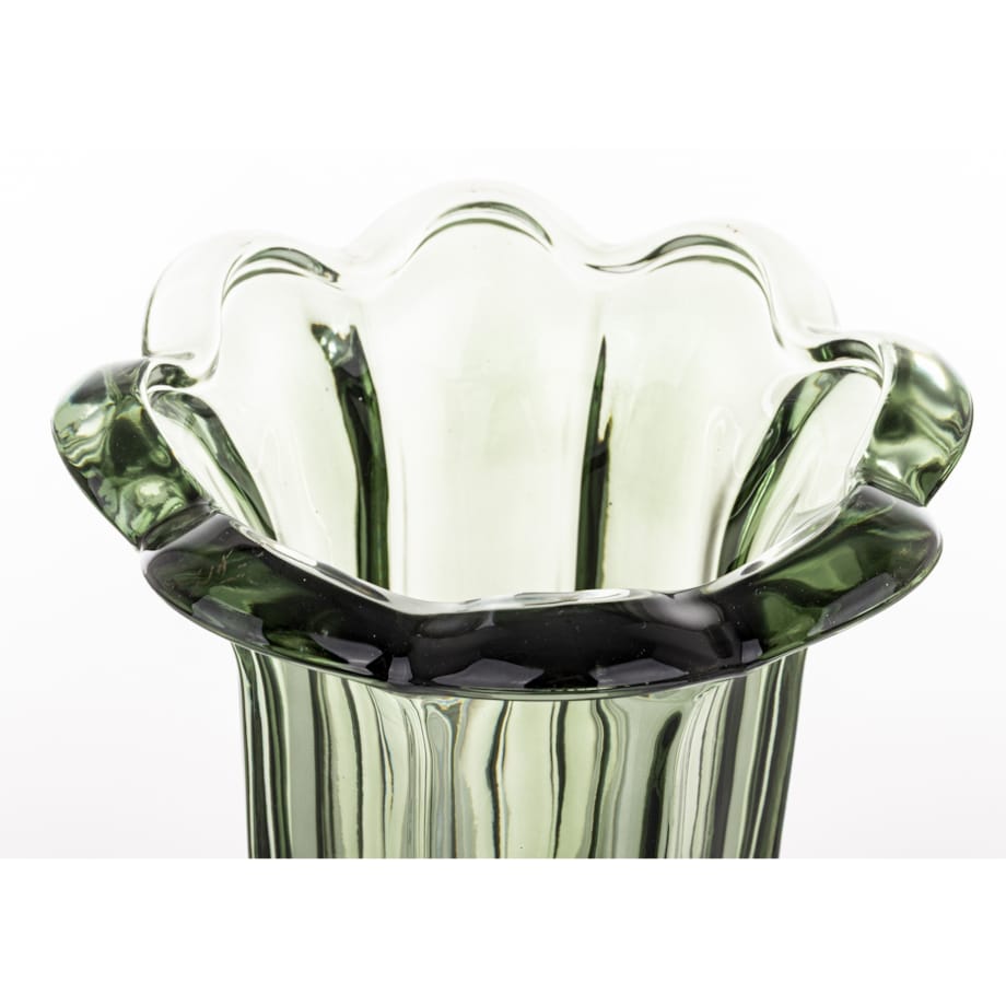 Wazon szklany 32x20x20 cm TAZZA-3 na nóżce zielony