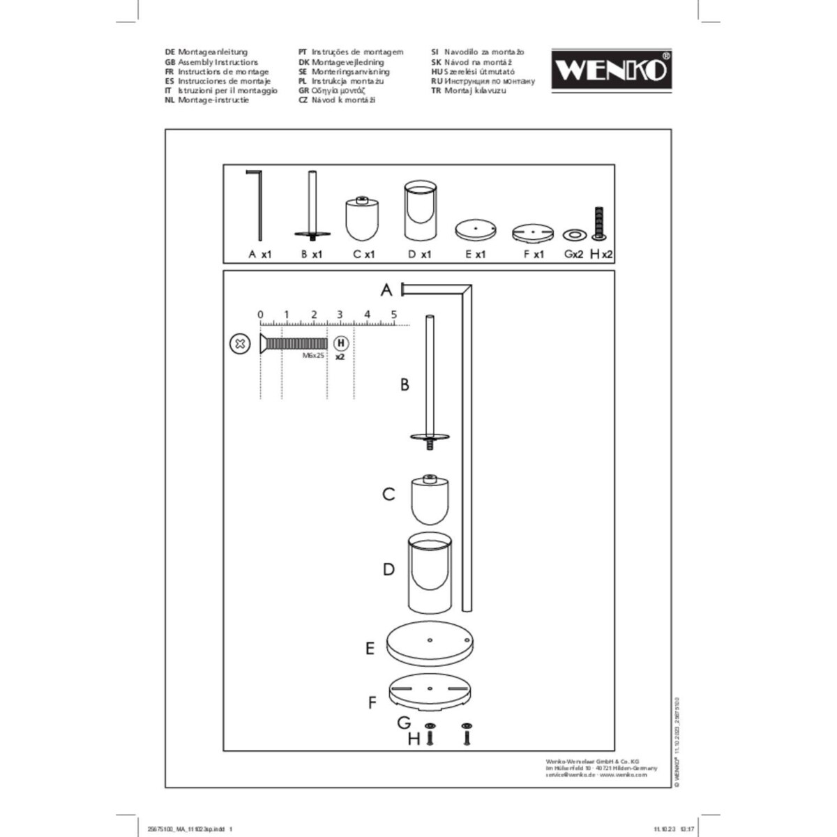 Stojak na szczotkę WC z uchwytem na papier 2w1 FERLA
