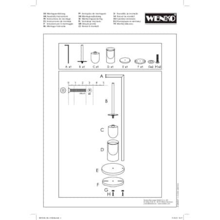 Stojak na szczotkę WC z uchwytem na papier 2w1 FERLA