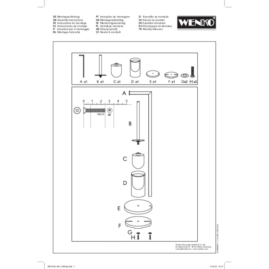 Stojak na szczotkę WC z uchwytem na papier 2w1 FERLA