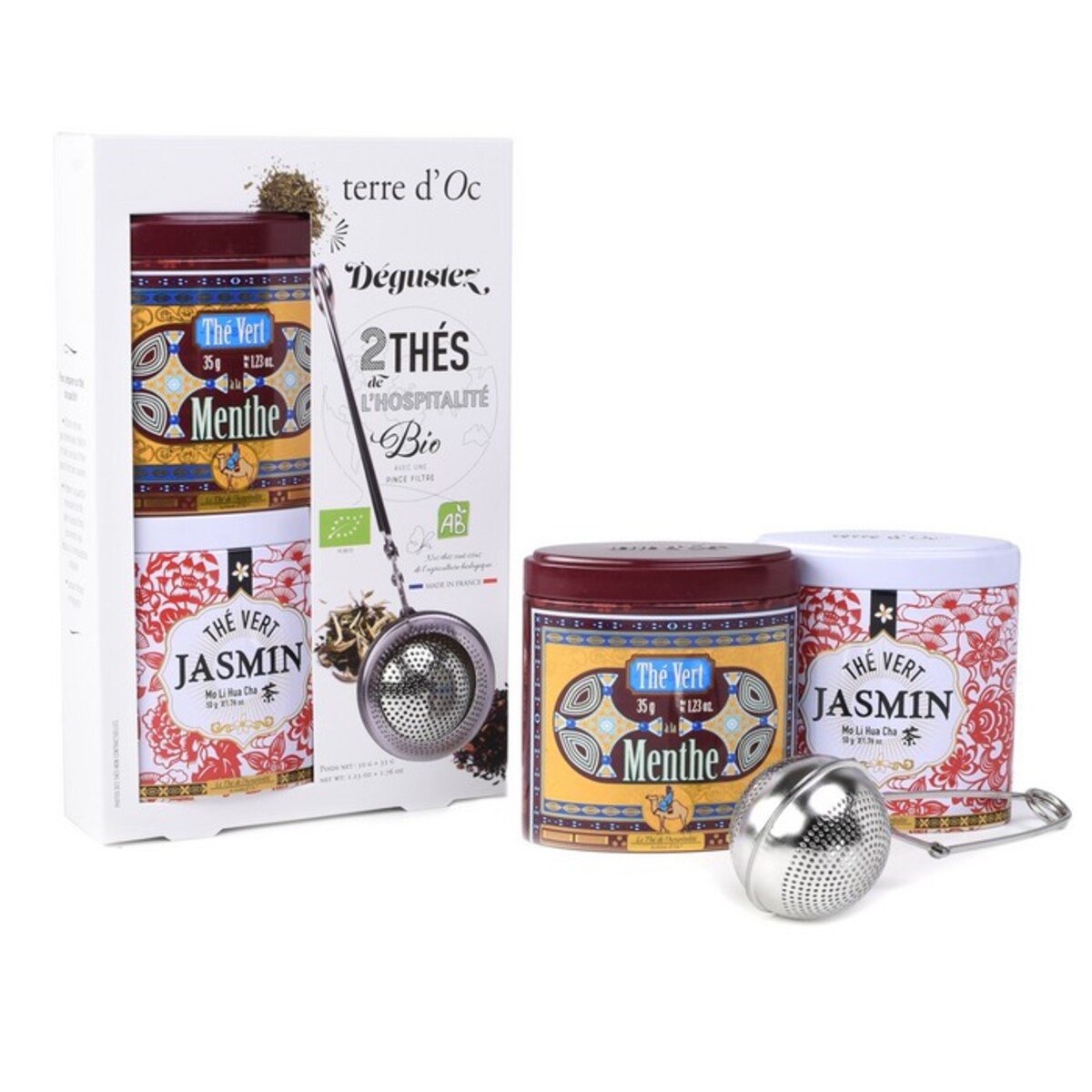 Zestaw prezentowy: 2 herbaty + zaparzaczka Hospitality, terre d'Oc