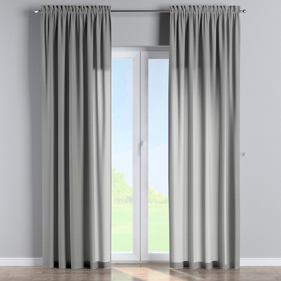 Zasłona na kanale z grzywką 1 szt. 130x245 szary