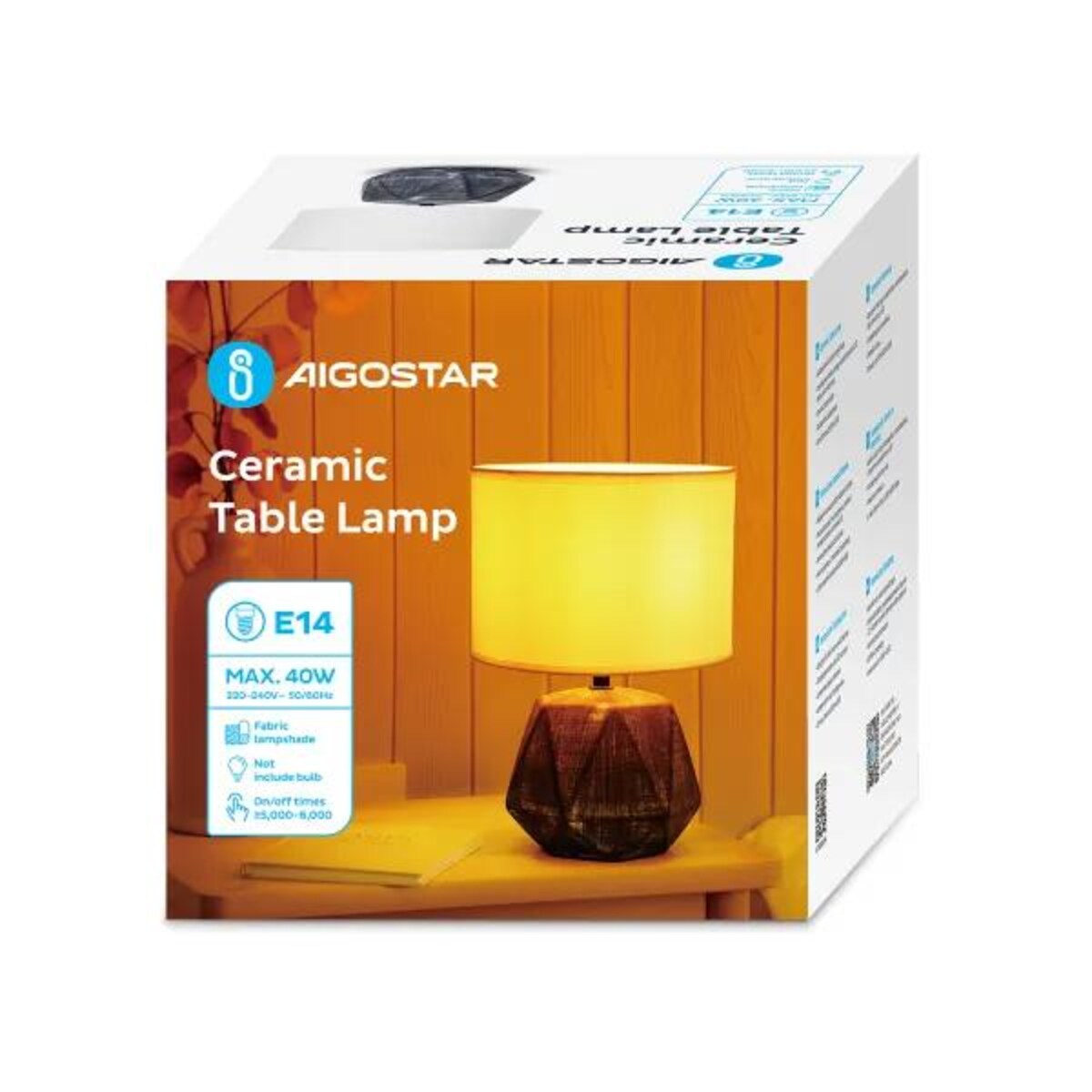 Ceramiczna lampa stołowa TRI GREY 29 cm