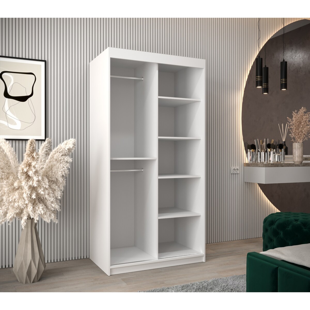 Szafa przesuwna Garderoba PROMO T2 100 biały/artisan