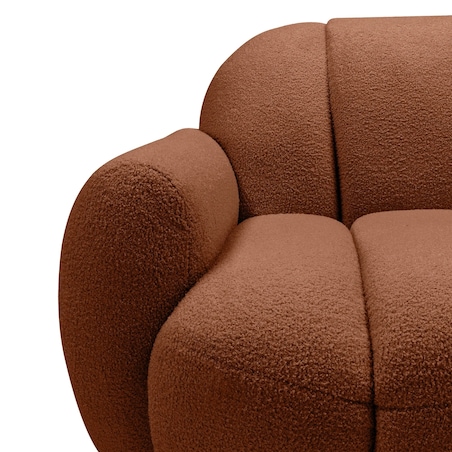 Fotel obrotowy 77x106x85 PALLASS bouclé miedziany