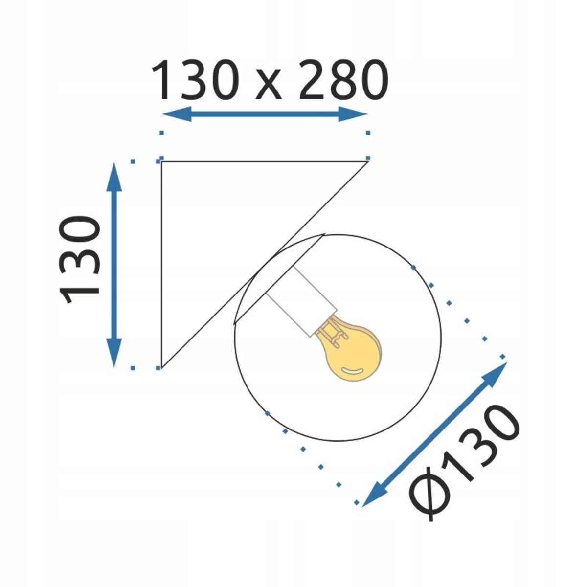Lampa Ścienna Kinkiet Metalowy Czarny Biały Klosz