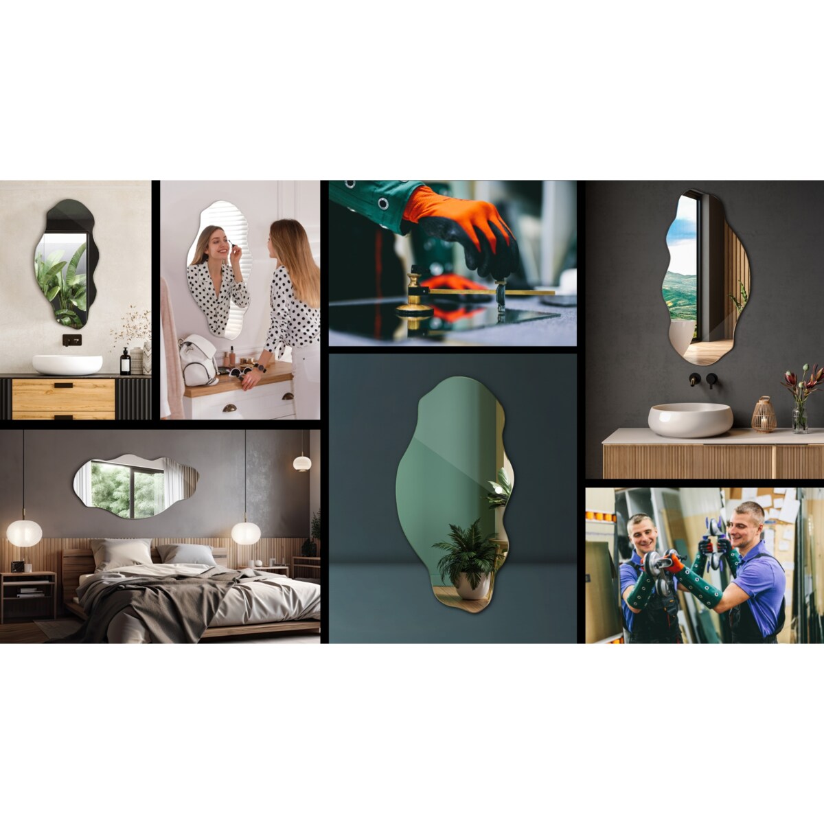 Lustro Faliste Smukłe 40x80 cm