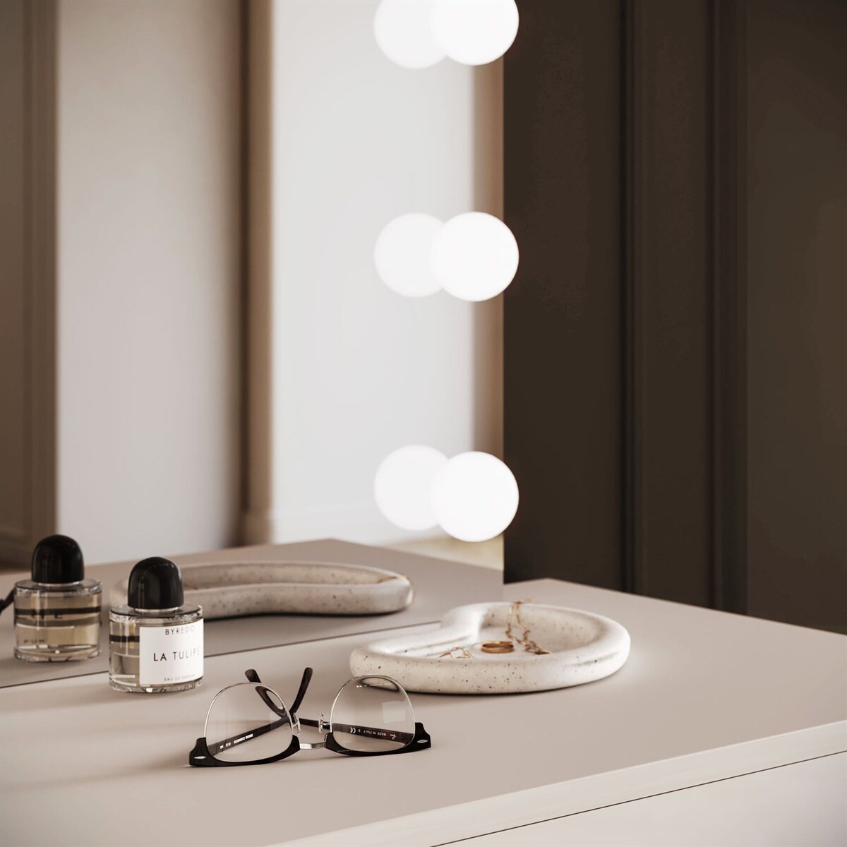 Toaletka SIENNA GOLD ELITE na skośnych nóżkach, push-to-open