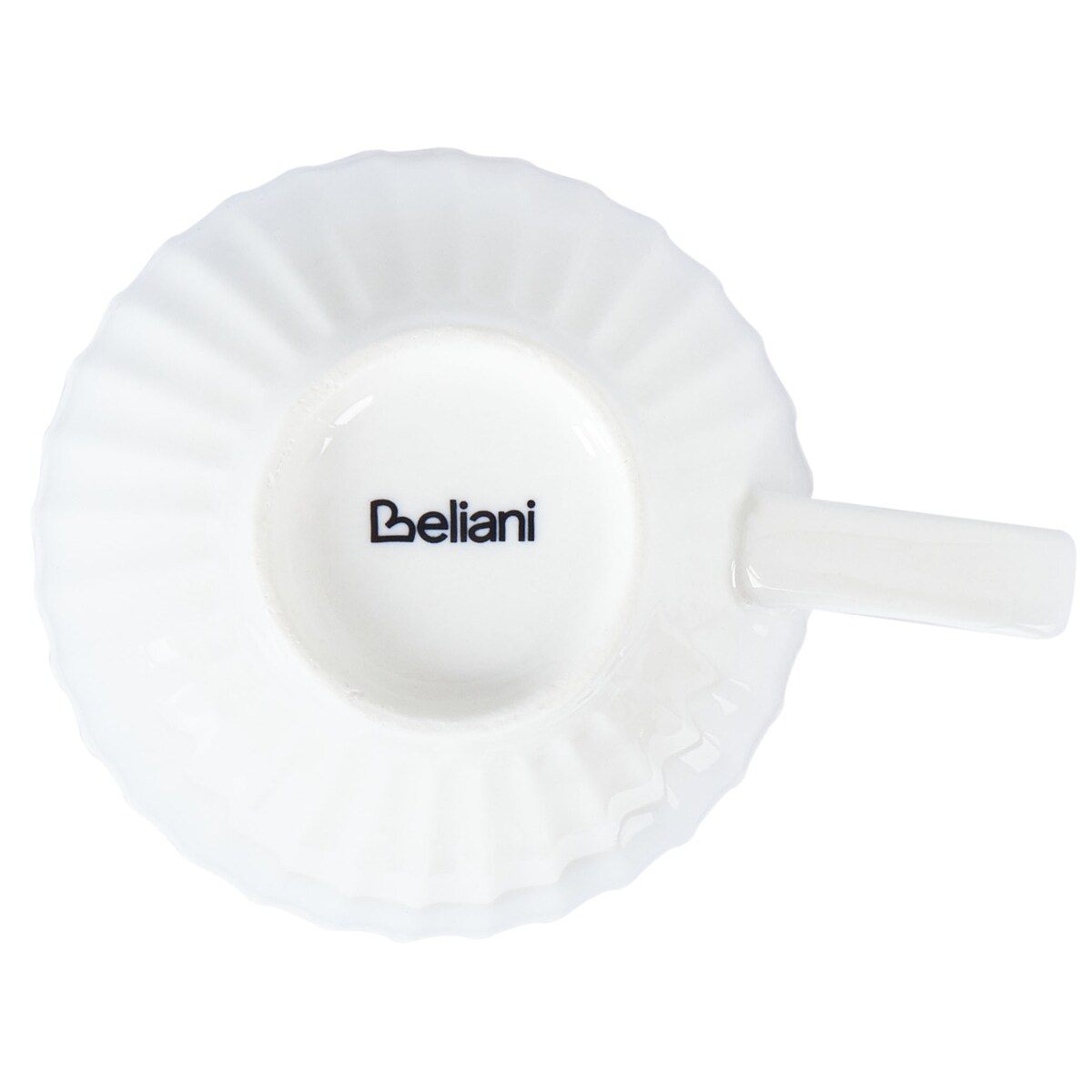 Zestaw 4 filiżanek ze spodkami COWSLIP Porcelana Biały