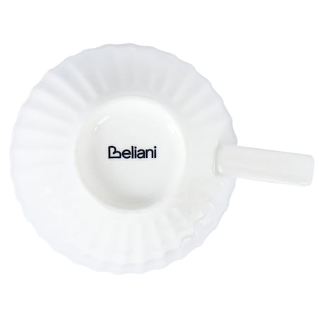 Zestaw 4 filiżanek ze spodkami COWSLIP Porcelana Biały