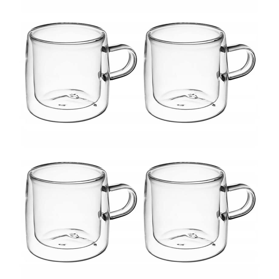 SZKLANKI KUBEK DUO TERMICZNE SZKŁO 4 x 270 ml podwójna ścianka na kawę