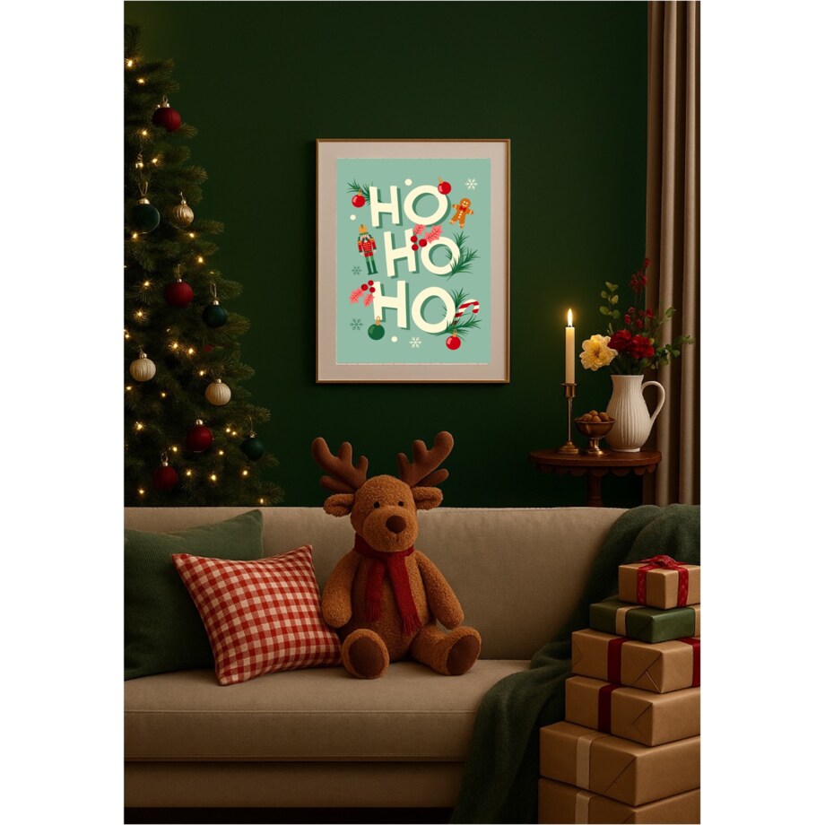 Poster Story, Plakat, Obraz - Świąteczna Grafika Ho Ho Ho, wymiary 42 x 60 cm