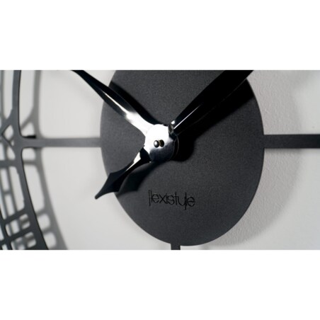 Duży metalowy zegar ścienny czarny 80cm