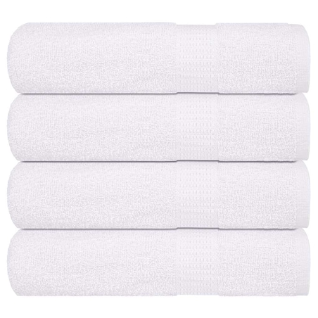 vidaXL Ręczniki kąpielowe, 4 szt., białe, 100x150 cm, bawełna 100%