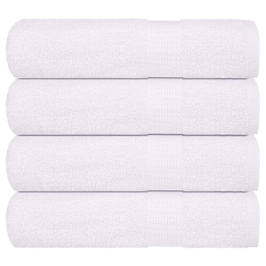 vidaXL Ręczniki kąpielowe, 4 szt., białe, 100x150 cm, bawełna 100%