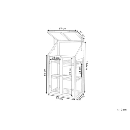 Szklarnia balkonowa VOLVERA Drewno jodłowe Jasnobrązowy 49 cm