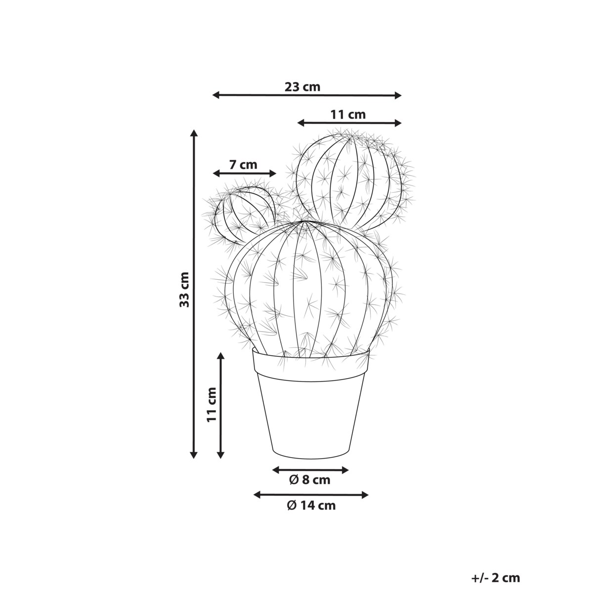 Sztuczna roślina BALL CACTUS Zielony