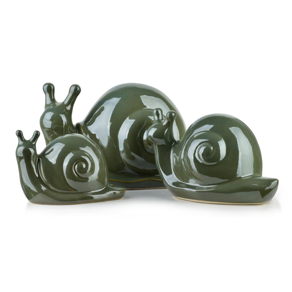 MAVE GREEN Figura ślimak ceramiczny 25x14,5x15cm