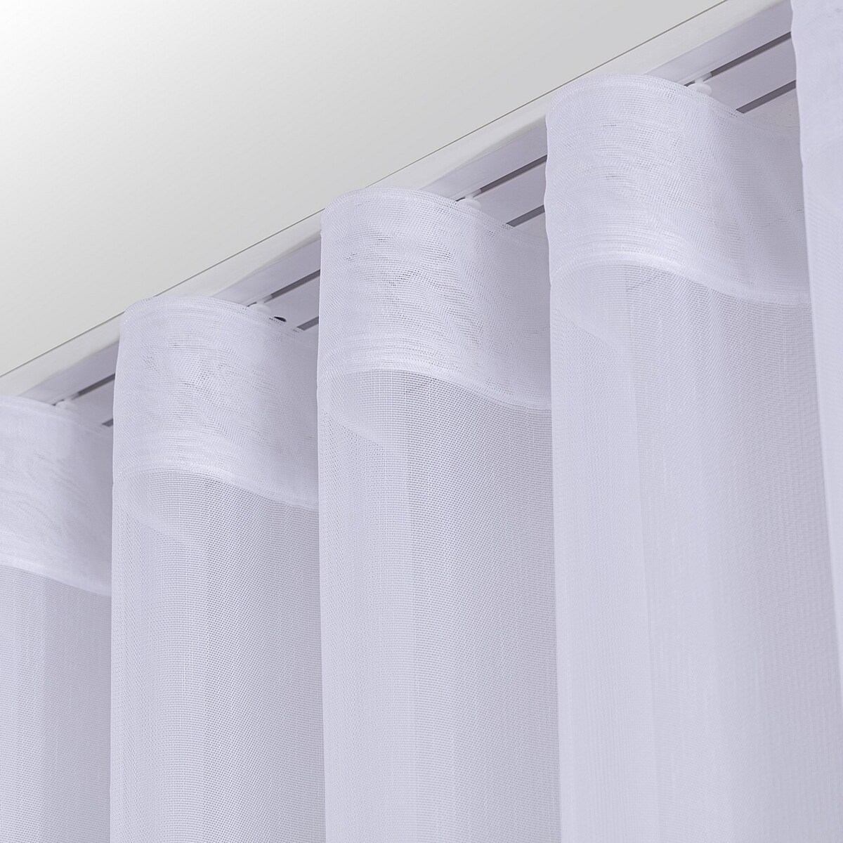 Firana na taśmie wave 300x265 biały ze wzorem