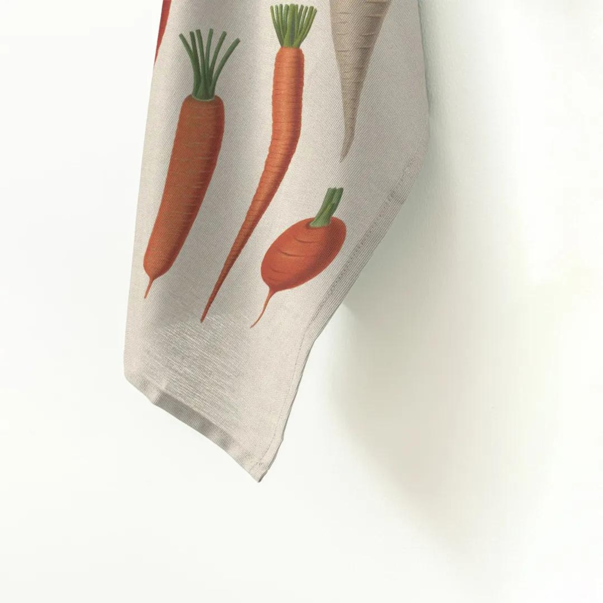 Lniany ręcznik kuchenny - Marchewka