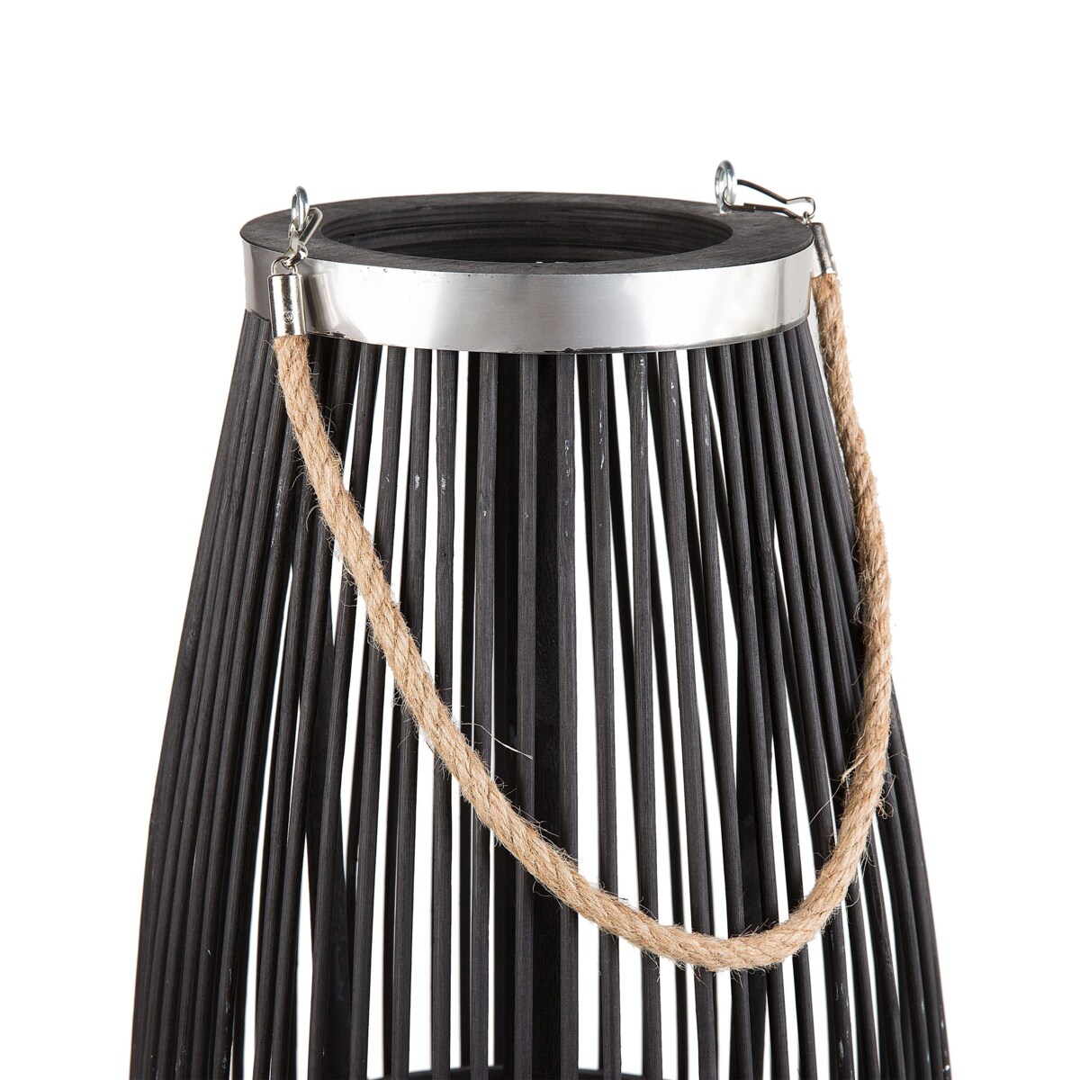 Lampion drewniany 84 cm czarny TAHITI