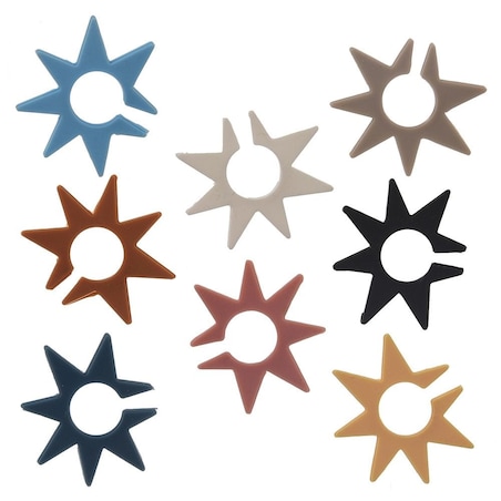 Znaczniki na Szklanki Kubki Kufle Silikonowe Kolorowe Gwiazdy Zestaw 8 szt