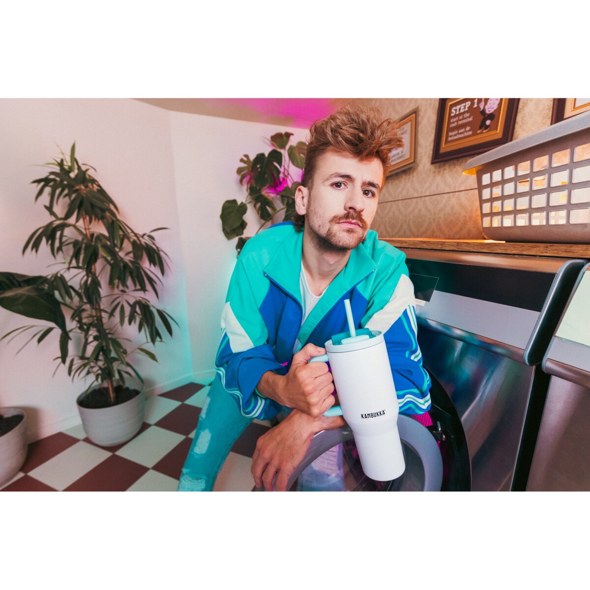 Kambukka Rio kubek termiczny ze słomką 950ml - Frosty Coconut