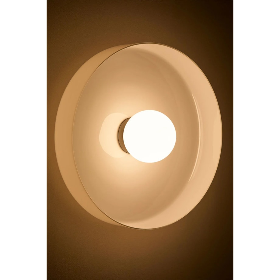 Kinkiet szklany Jaxal biało-czarny Ø35 cm