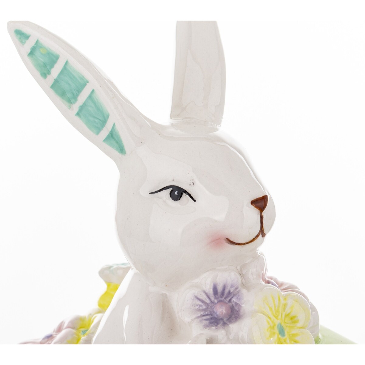 Dekoracja - króliki w samochodzie z kwiatami 20x10,5x19 cm