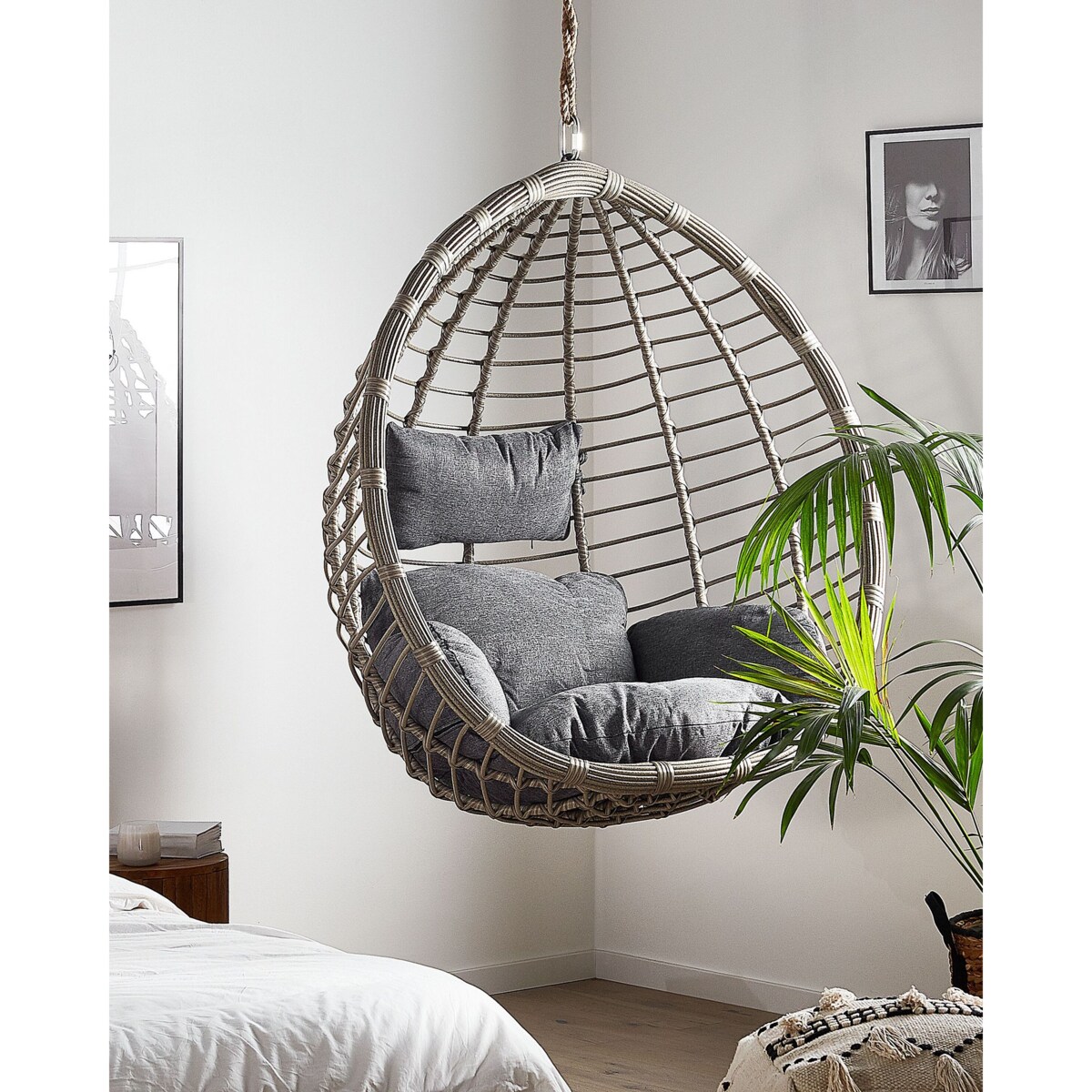 Fotel wiszący TOLLO Technorattan Szary