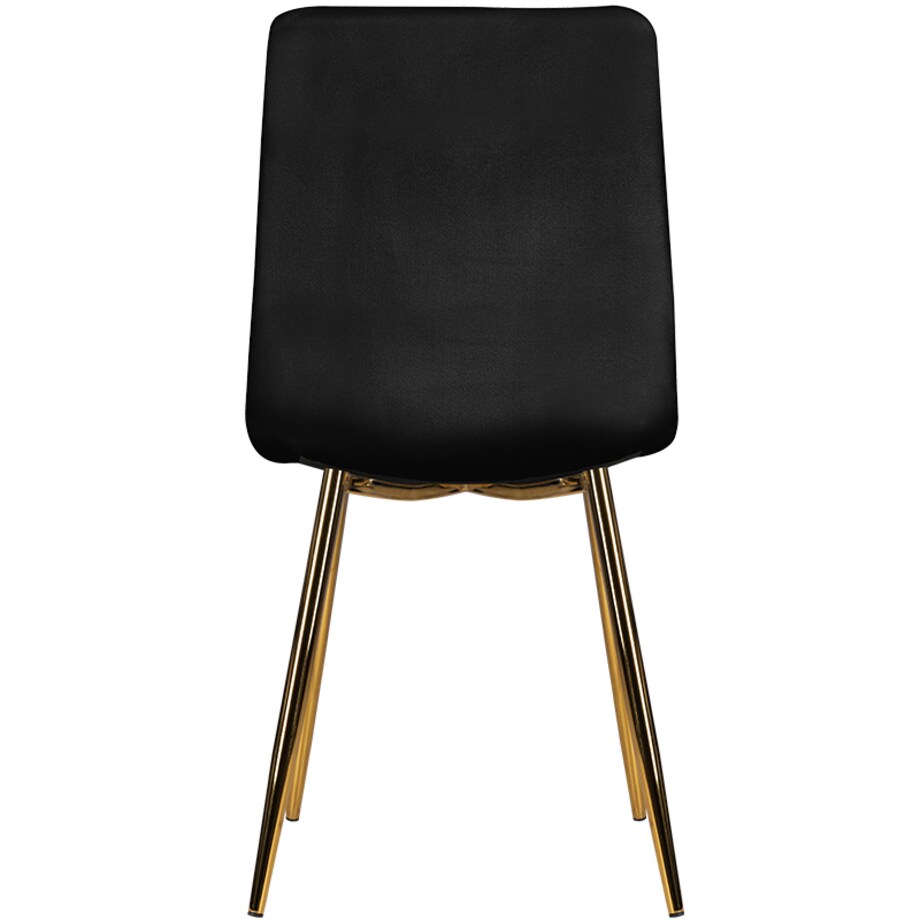 Krzesło tapicerowane czarne welurowe pikowane złote nogi glamour