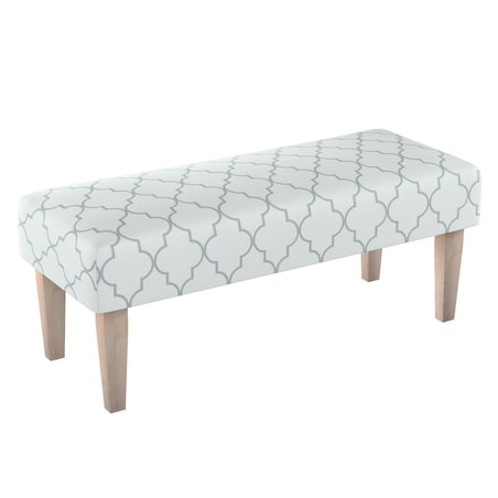 Ławka, szaro-białe wzory marokańskie, 100 x 40 x 40 cm, Gardenia