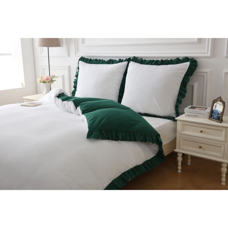 Pościel mikrofibra dwukolorowa z falbanką 200x220 cm