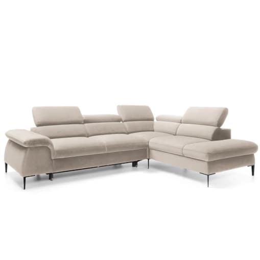 Narożnik z funkcją spania SIMON L jasny beżowy prawy/lewy