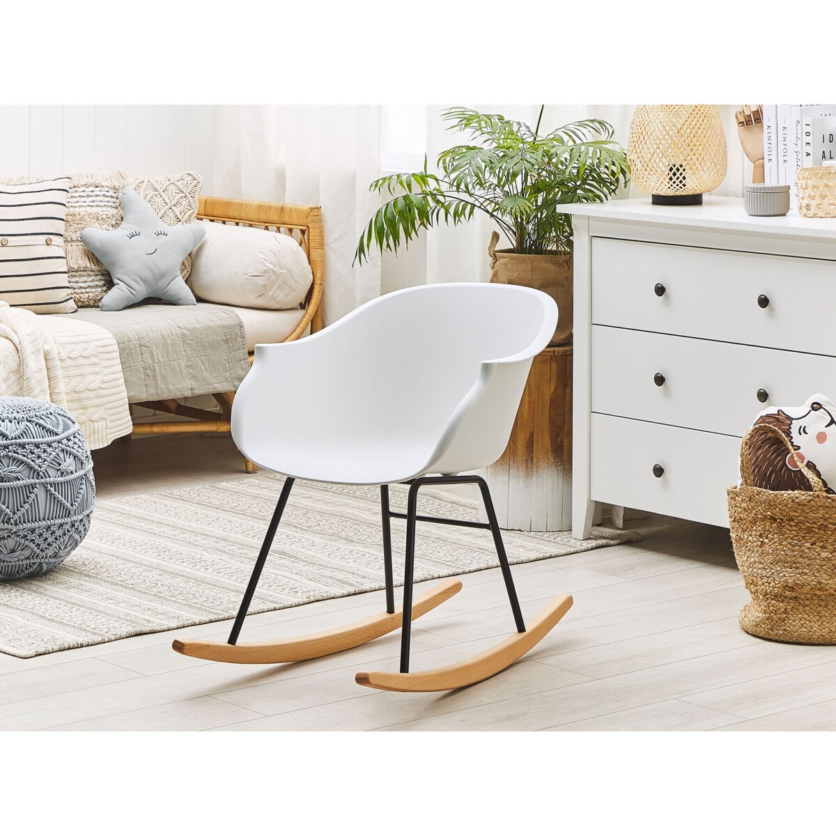 Krzesło bujane białe HARMONY