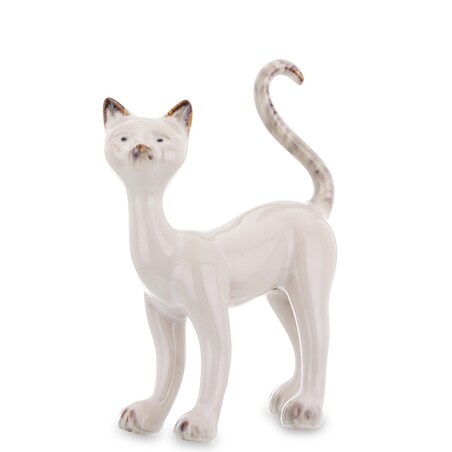 Dekoracja - ceramiczna figurka kota 16x11x5 cm KATTUNGE