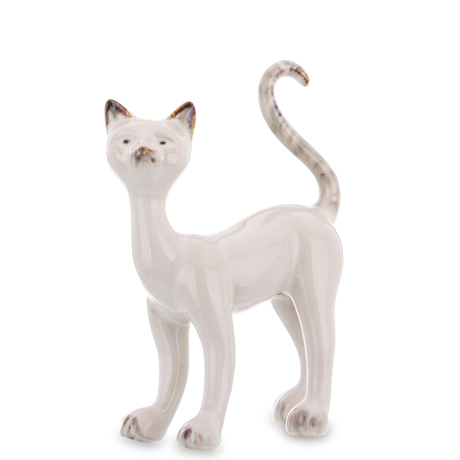 Dekoracja - ceramiczna figurka kota 16x11x5 cm KATTUNGE
