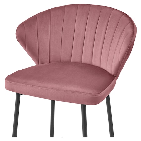 Hoker Do Jadalni Kuchni Baru Wysoki Gatta - Ciemny Róż Aksamit / Nogi Czarne X 3