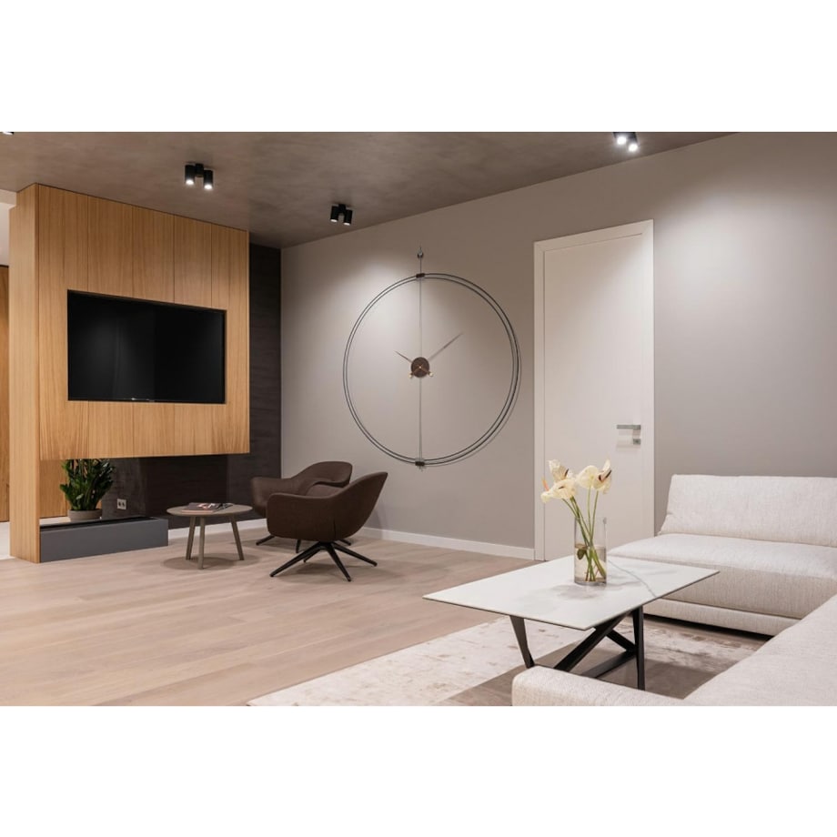 Zegar ścienny Doble Ring DW8211-90 obręcz drewno mosiądz, King Home